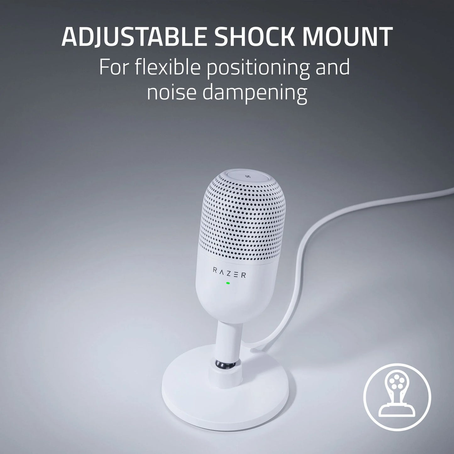 Seiren V3 Mini Ultra-Compact USB Microphone, Tap to Mute, White