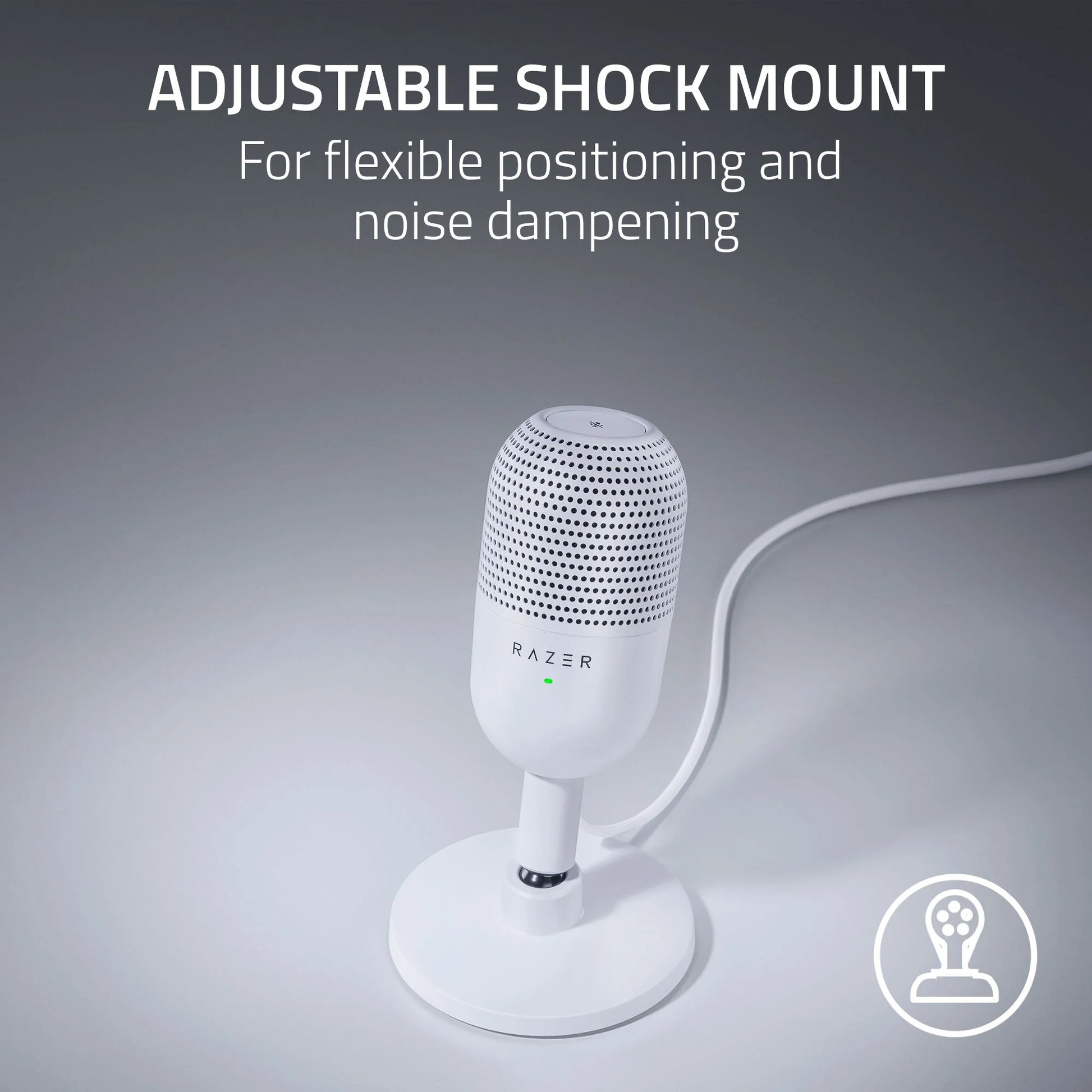 Seiren V3 Mini Ultra-Compact USB Microphone, Tap to Mute, White