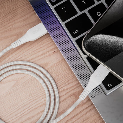 3Ft USB-C to USB-C Braided Charging Cable, Fast Charging, USB-IF Certified, White - Compatible with Iphone 17/16/15 Series, Samsung Galaxy, Note, Pixel Devices Ipad Pro, & More