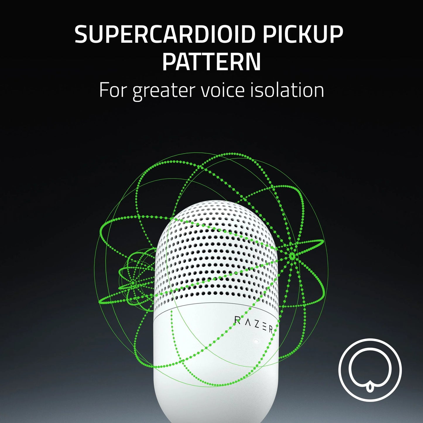 Seiren V3 Mini Ultra-Compact USB Microphone, Tap to Mute, White