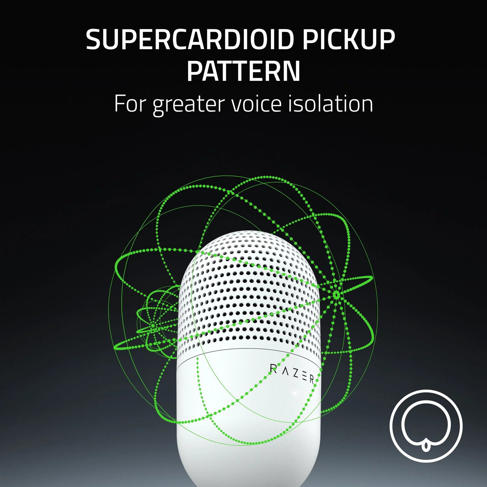 Seiren V3 Mini Ultra-Compact USB Microphone, Tap to Mute, White