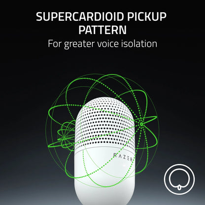 Seiren V3 Mini Ultra-Compact USB Microphone, Tap to Mute, White