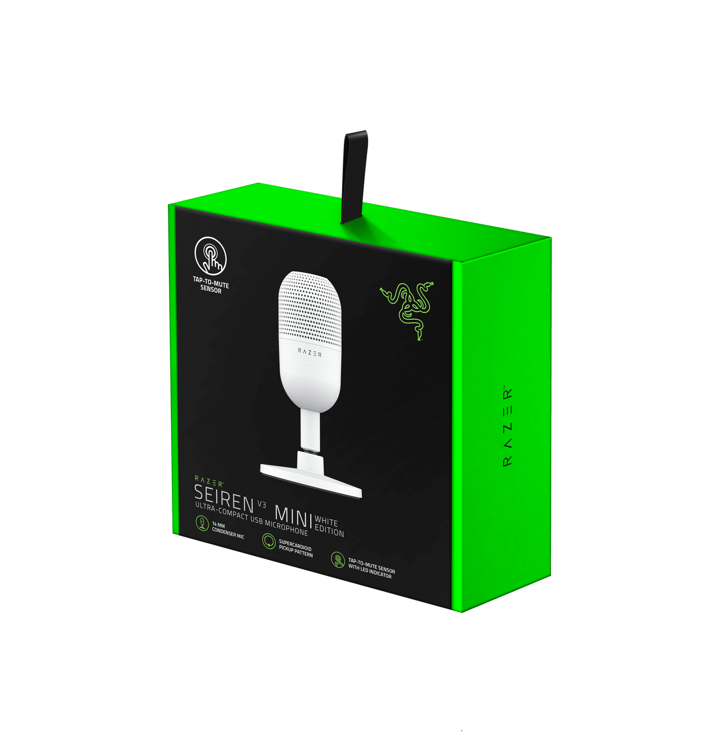 Seiren V3 Mini Ultra-Compact USB Microphone, Tap to Mute, White